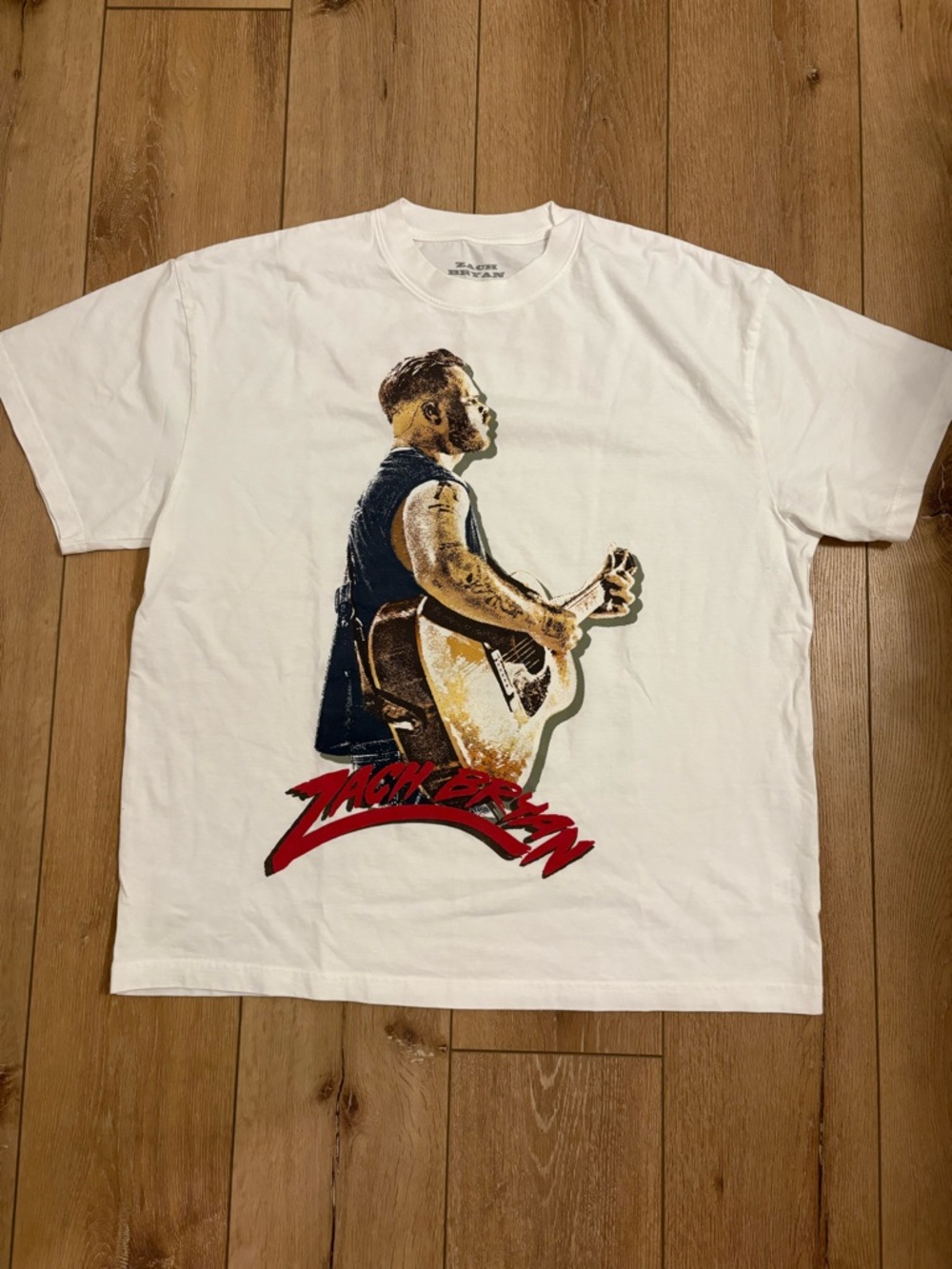 Zach Bryan Merch T-Shirt with Guitar Print